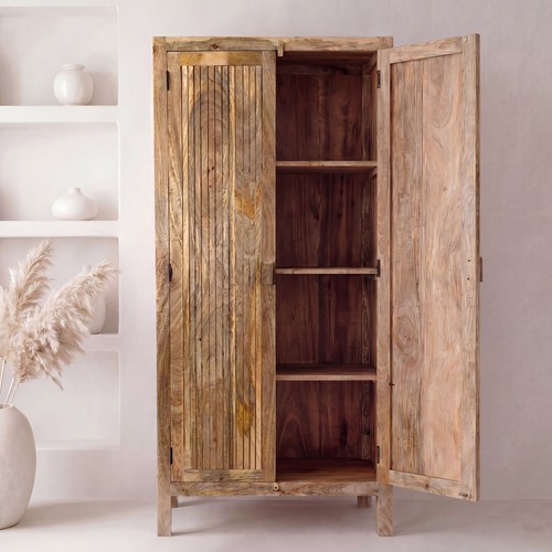 Schrank mango massivholz 187cm - schrank,