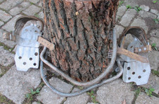 Steigeisen für Forst oder zur Masten-Besteigung alte Deko Scheunen Fundstücke