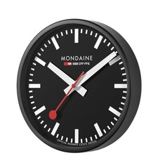 MONDAINE Wanduhr schwarz