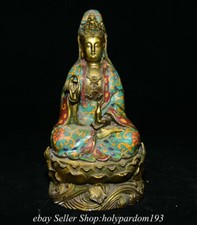 9.6" Old Chinese Bronze Enamel