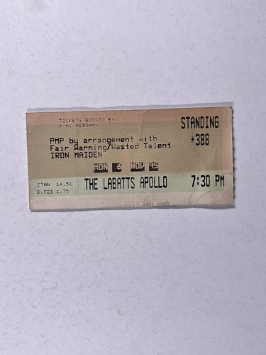 Iron maiden ticket - iron, steve