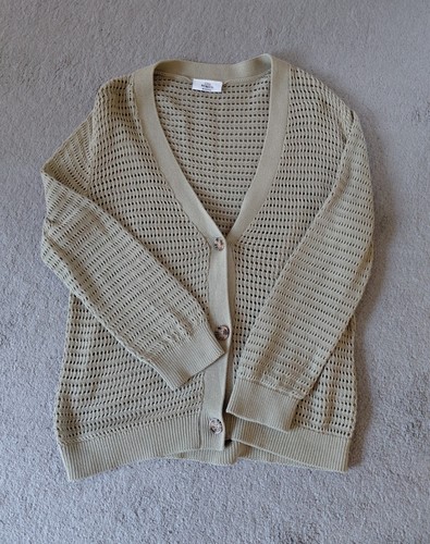 Kaki damen ajour strickjacke - kaki,
