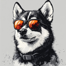 Wandtattoo Aufkleber Husky mit