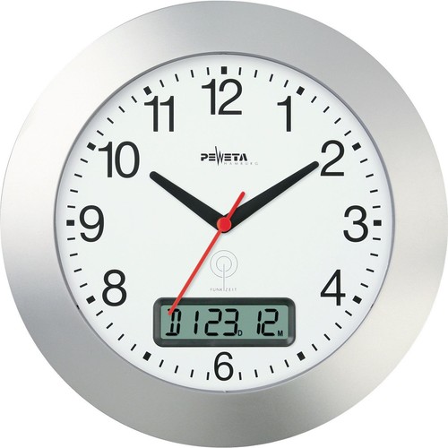 Wanduhr funkuhr mattsilber - wanduhr,