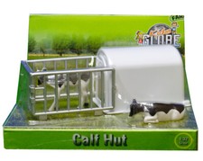 Kids Globe Kälber Iglu mit 2 Kälber, Maßstab 1:32, Bauernhof, Spielfigur, Stall