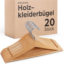 20 Kleiderbügel Holz mit Steg