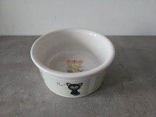 Großer Katzennapf Keramik weiss Trink-Napf Fressnapf Katzenmotive  rund