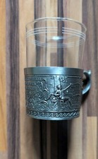 6 X Jena Glas Teeglas Teegläser Zinn Trieling Zinn 