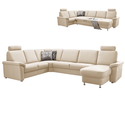 Ledersofa ecru mit - ledersofa,