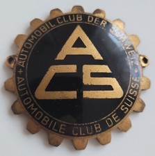 Alte Plakette Badge Oldtimer ACS AUTOMOBIL Club Suisse Schweiz  50/60 Jahre. 