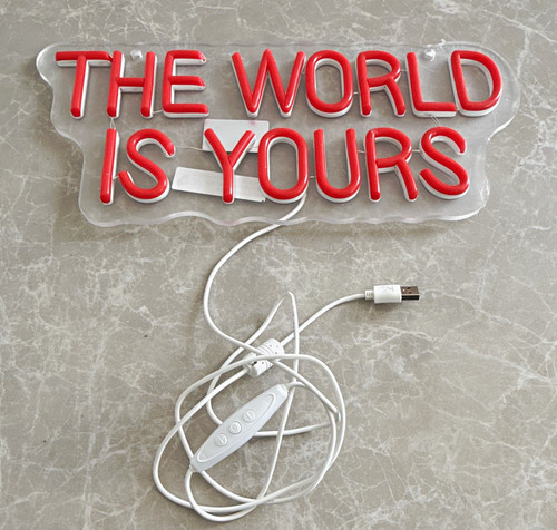 Led neonschild the world is - led,