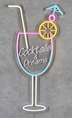 Neon schild cocktail - schild, &