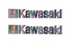 2 Kawasaki spiegelnde Aufkleber Sticker Logo Emblem 15,0 x 2,5 cm
