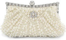 Damen Perlen Clutch