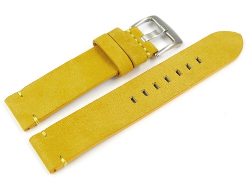 Uhrenarmband gelb veluro leder - gelb,