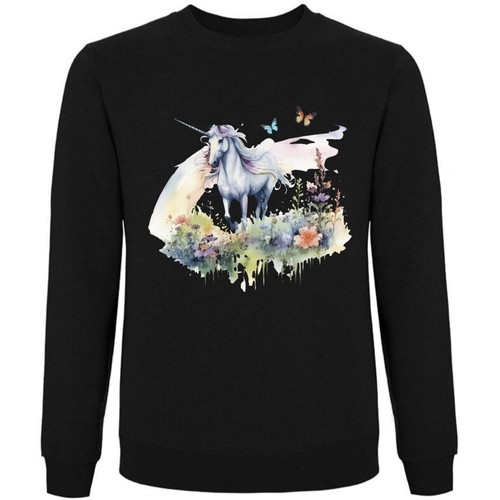 Sweatshirt schwarz einhorn - schwarz,