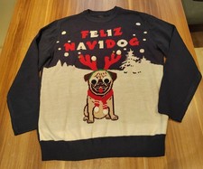 Weihnachtspullover Hund Mops