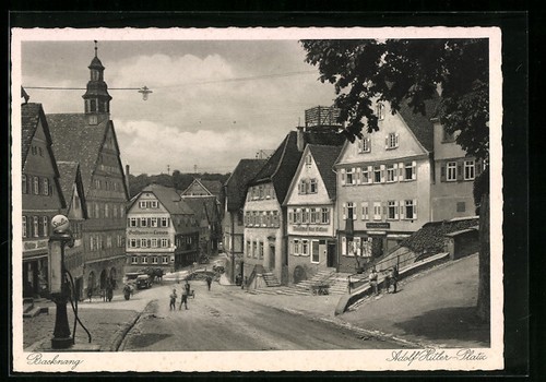 Ansichtskarte backnang platz - ansichtskarte, backnang,
