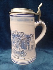 Alter Bierkrug Zinndeckel Flensburg