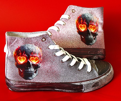 Sneaker airbrush skull - gr.38,