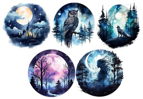 Bügelbild bügelmotiv wald - bügelmotiv,