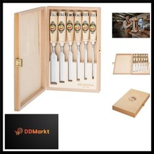 Werkzeuge 6-teiliger Stechbeitelsatz mit Weißbuchenheft im Holzkasten bestehe...