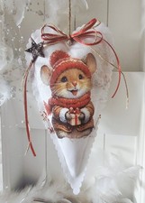 Deko Herz Maus Geschenk Advent  Weihnachten Anhänger Fensterdeko Landhaus Tilda 