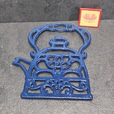 Vintage Gusseisen Untersetzer Kannenmotiv Kanne Blau Untersetzer