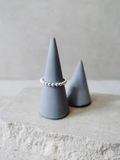 Perlenring aus 925 Silber, dünner Sterlingsilber Ring, feiner Stapelring aus 925