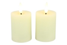 LED Stumpenkerzen Créme 2er