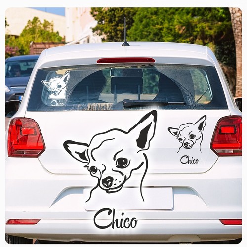 Auto aufkleber chihuahua name - chihuahua,