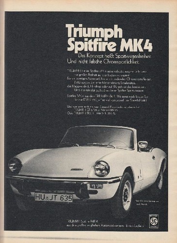 Triumph spitfire mk4 reklame - triumph,