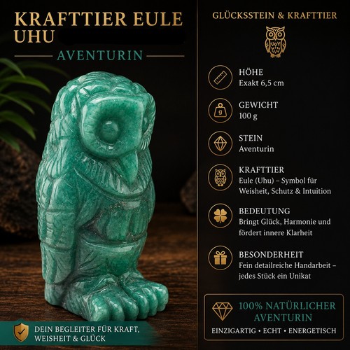 Krafttier eule uhu aventurin - krafttier,