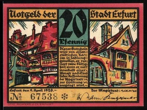 Notgeld erfurt 1920 - erfurt, 1920,