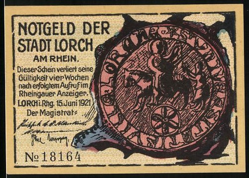 Notgeld lorch rhein 1921 - rhein,