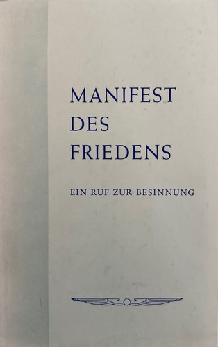 Manifest des friedens ein - friedens,