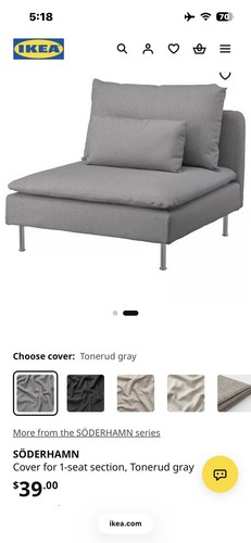 Ikea soderhamn seat section - soderhamn,