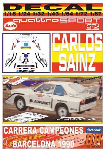 Decal audi quattro - s1, azul