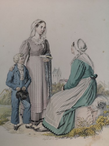Altkolorierte lithographie von - altkolorierte,
