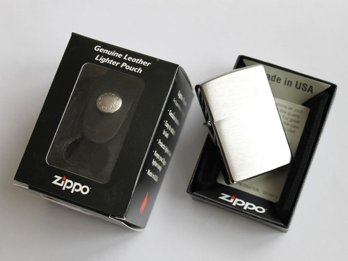 Zippo lighter chrome brushed - zippo,
