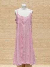 Sommerkleid NOA NOA Spaghettiträger rosa Leinen Baumwolle gestreift Gr. 40 ?