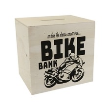 Bike Bank Spardose aus Holz in