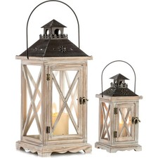 Holzlaterne Windlicht Set