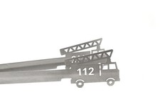 Grillzange Motiv Feuerwehr Leiterwagen, Männergeschenk, Geschenk Feuerwehrmann