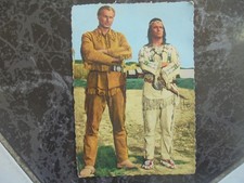 Winnetou Farbpostkarte Pierre Brice u Lex Barker! (Kirmes Postkarte - selten!)