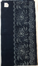 Patchwork Stoff Rest, Blaudruck, Bordüre, Japanblau, L 220 cm, B ca 28 cm