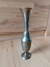 Vintage Vase, Messing, Indien,handgefertigt ,21cm ,graviertes florales Muster