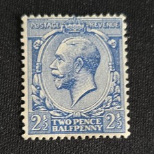 Two Pence Half Penny, Großbritannien, König Georg. Hellblau! Postfrisch