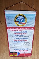 DDR Wimpel Friedensfahrt 1987 Gera Autogramme Unterschriften Radsport signiert