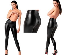 NOIR HANDMADE WETLOOK HOSE REIßVERSCHLUSS  gothic leggings schwarz clubwear